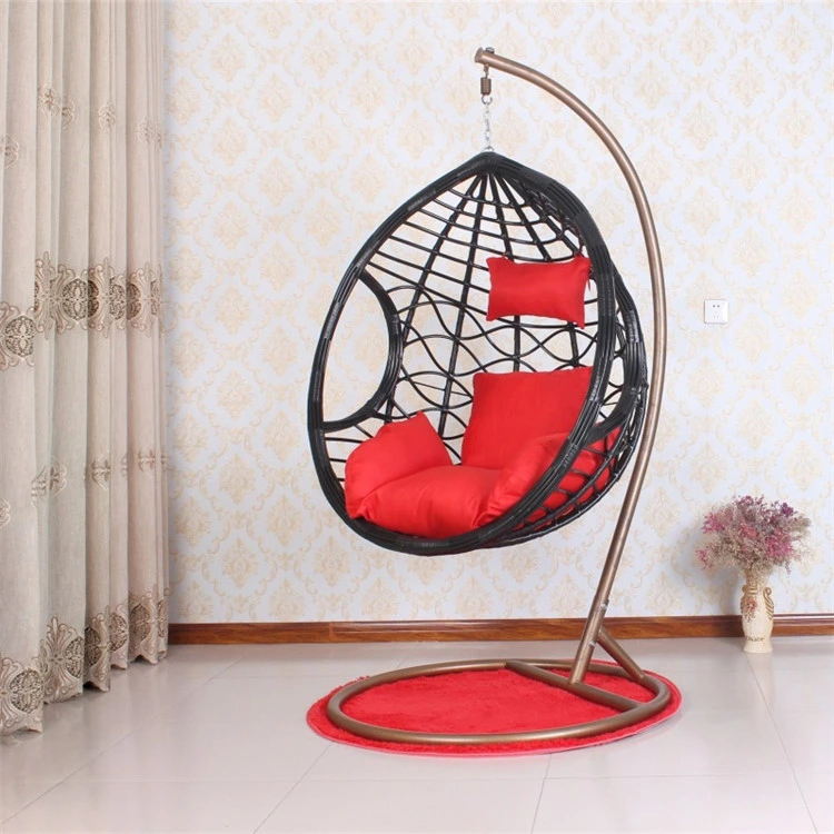 Outdoor Garden Balcony Hanging Egg Shaped Rattan Wicker Swing