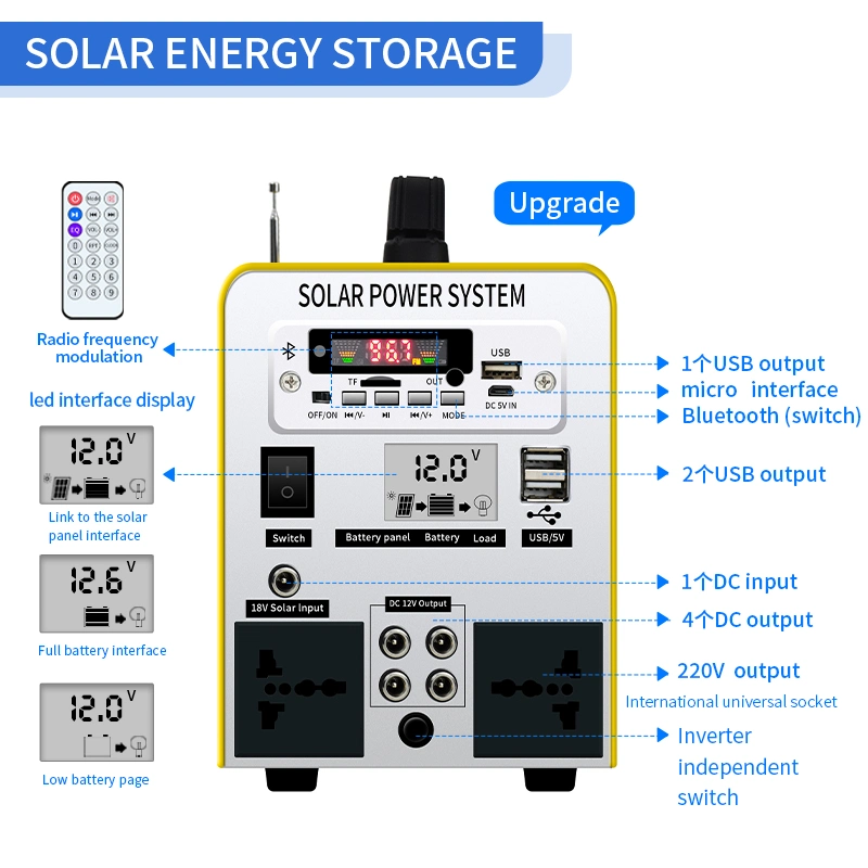 Portable Solar Power Generator with The Lithium-Ion Battery 300W 400W 500W 1000W Portable Power Station