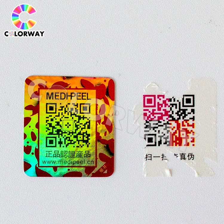 High quality/High cost performance  Anti-Fake Round Square Barcode Random Codes Printed Golden Silver Void Honeycomb Custom Logo Tamper Proof Hologram Sticker