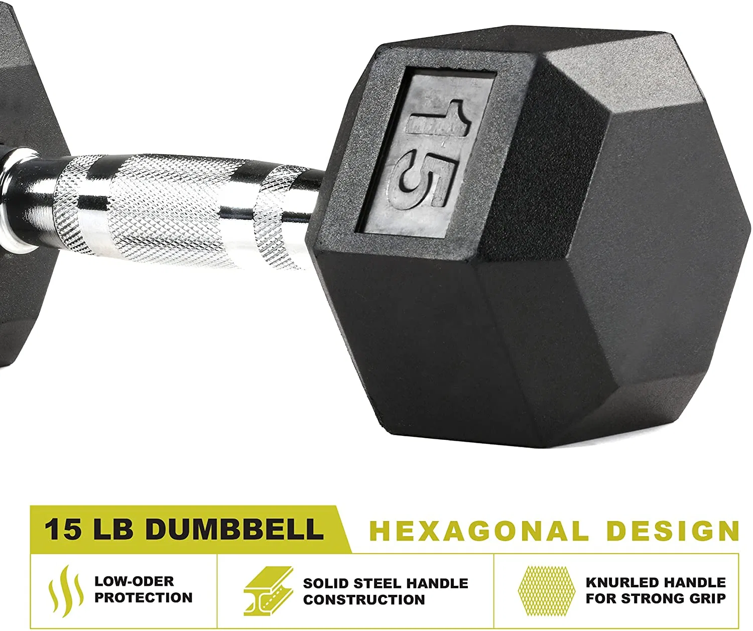 10 kg Equipamento de treino de força para ginásio com pesos de aço revestidos a borracha Conjuntos de halteres hexagonais lbs 40 kg