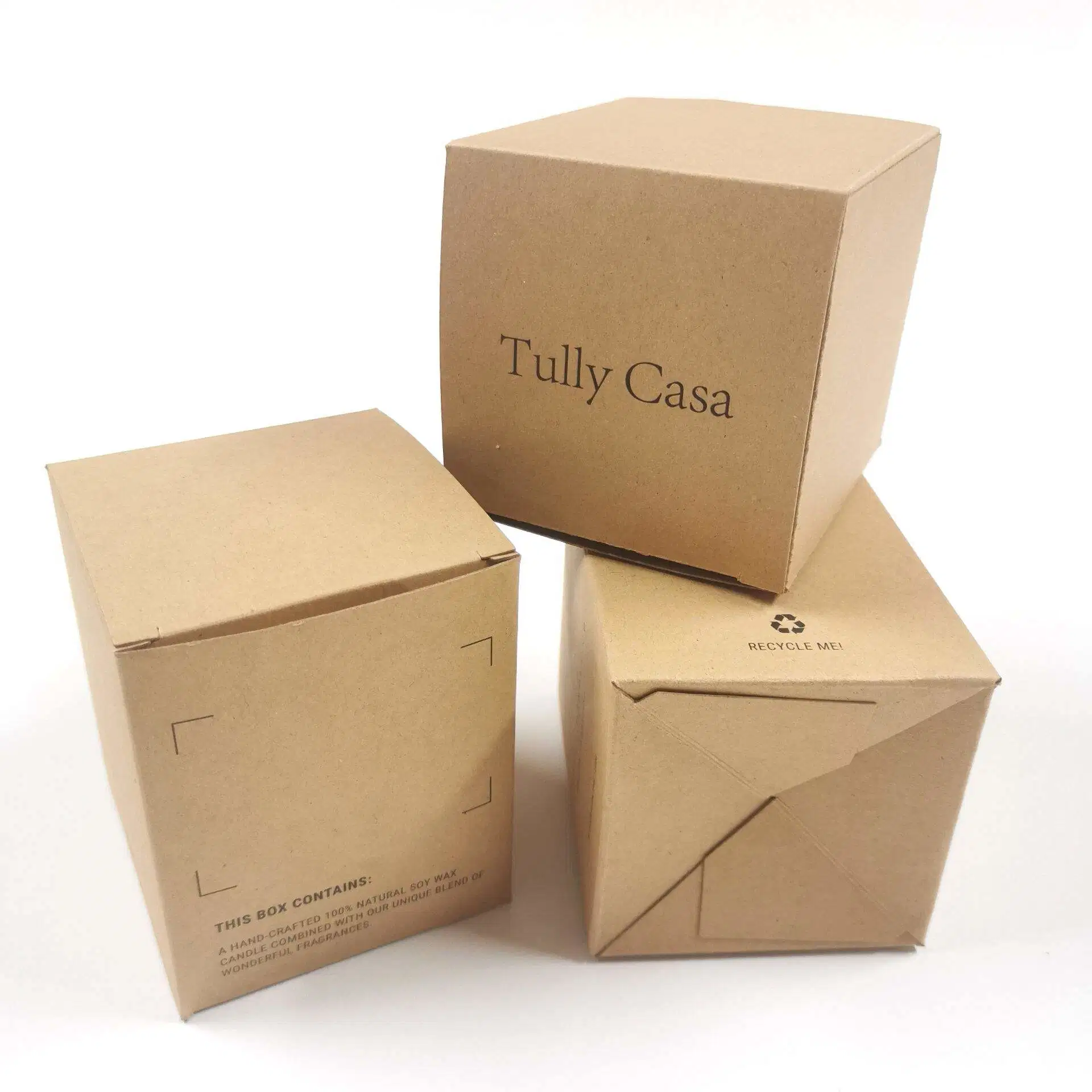 Custom Brown Craft Paper Material Custom Logo Candle Paper Box for Candles Packaging