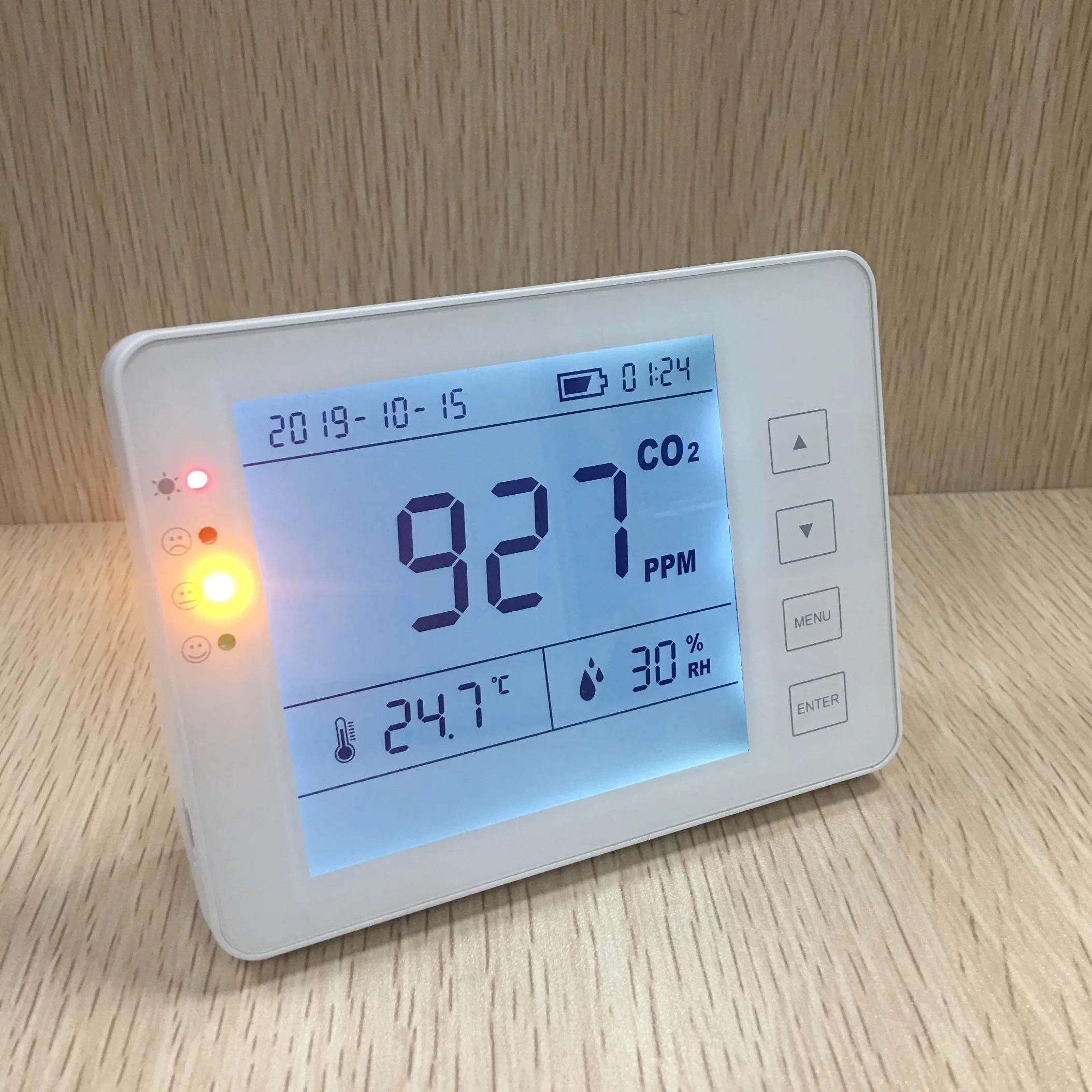 Indoor Air Quality Monitor CO2 Monitor USB/Battery Powered for CO2, C/F, Humidity Carbon Dioxide Detector