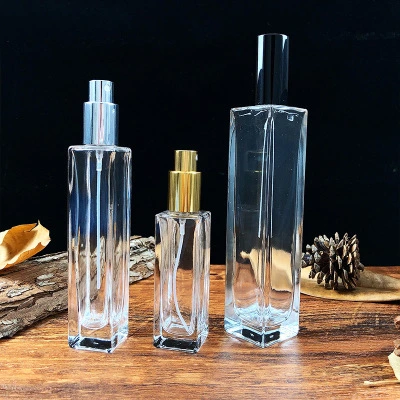 5ml 10ml 18ml Clear Square Rectangle Shape Spray Glass Perfume Bottle