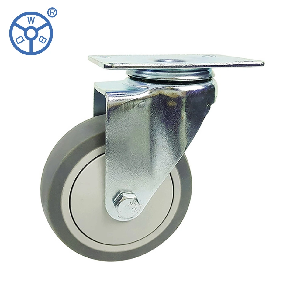 Medical Trolley Wheel Caster TPR Soft Grey mit Deckel