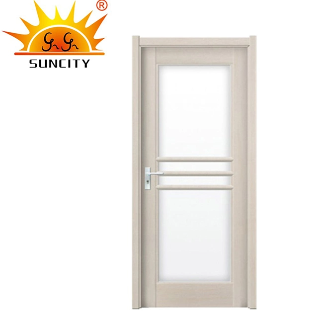 Popular Wooden Main PVC Bathroom Door with Glass Price (SC-P150)