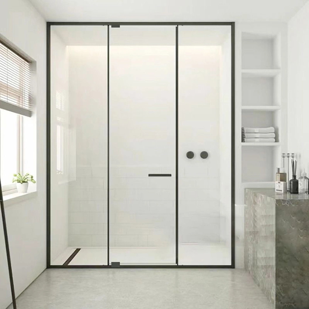 Qian Yan Bathroom Hardware Handle China Interior Folding Glass Doors Frame Fabricators Sample Available 15mm Thickness Aluminum Frame for Glass Doors