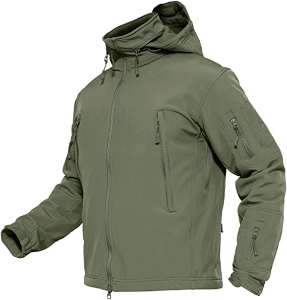 Men's Hoodie Fleece Jacket 6 Zip-Pockets Warm Winter Jacket Military Tactical Jacket