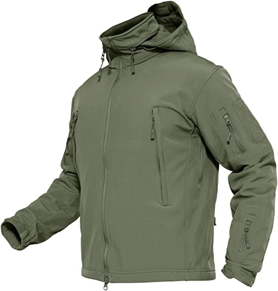 Herren Hoodie Fleece Jacket 6 warme Winterjacke mit Reißverschluss-Taschen Militär Taktische Jacke