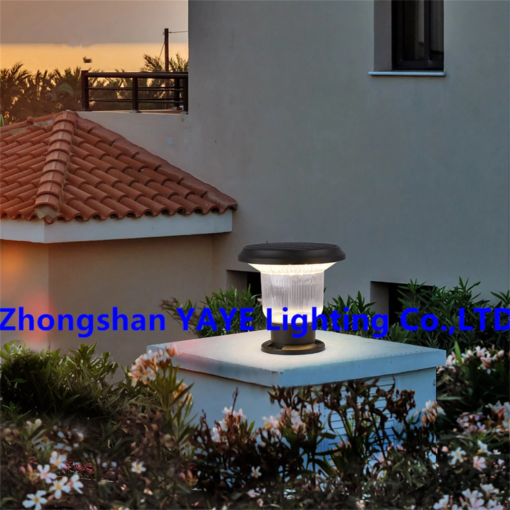 Yaye CE Best Solar Factory Outdoor Waterproof IP67 50W Aluminum Solar LED Garden Lawn Park Pillar Lamp with Lithium Battery/ 1000PCS Stock/3 Years Warranty