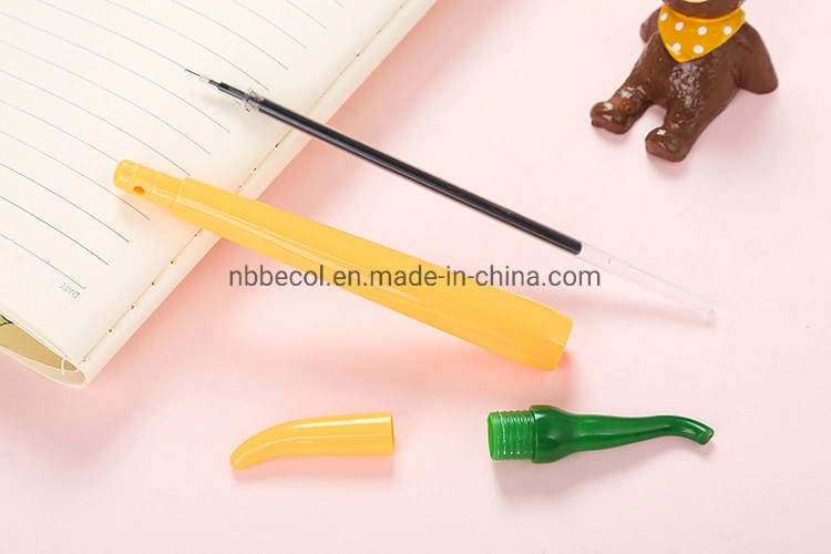 Custom Black Gel Ink Pen Cute Chili Pepper Shape Gel Pen