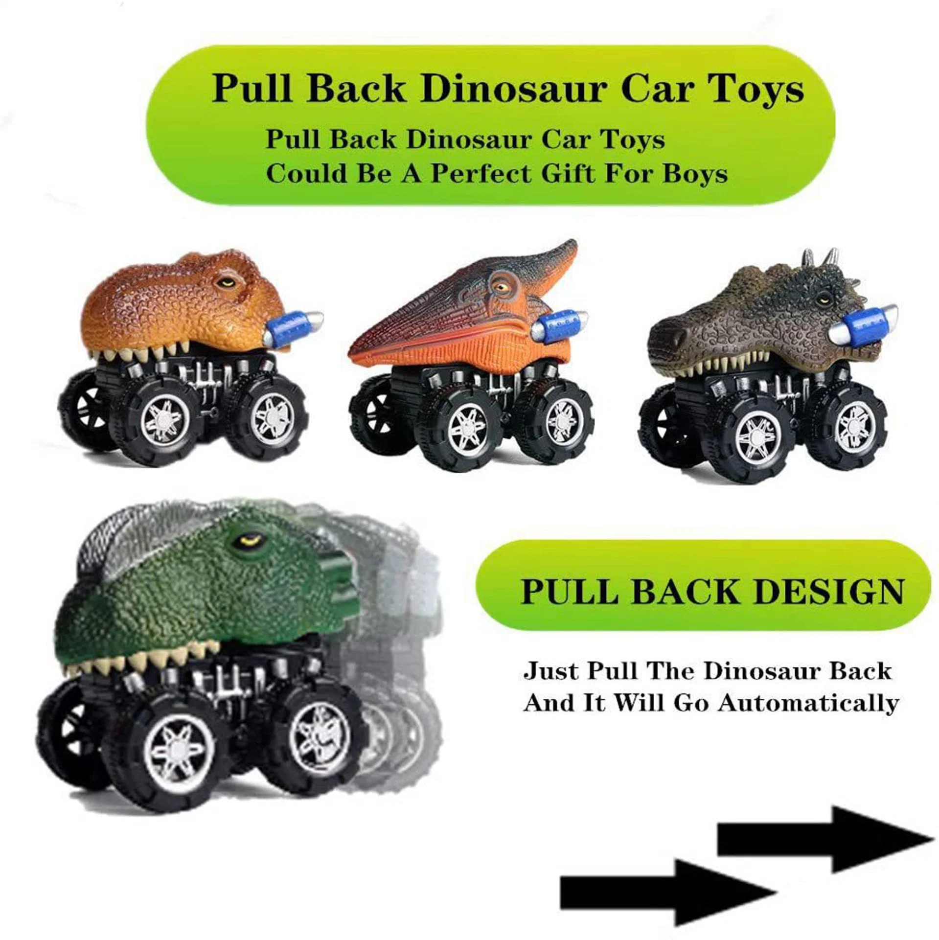 Pull Back 6 Pack Toddler up Dinosaur Games for Boys Birthday Gifts for Kids Dinosaur Car Toys