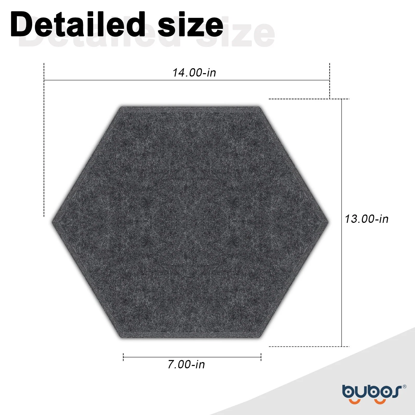 Bubos Painel de Isolamento Acústico de Teto de Parede Hexagonal Absorção de Som com Borda Chanfrada