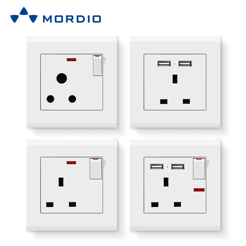 Decoración del hogar Panel de PC 16A interruptor de pared y toma de corriente Bangladesh Saudita