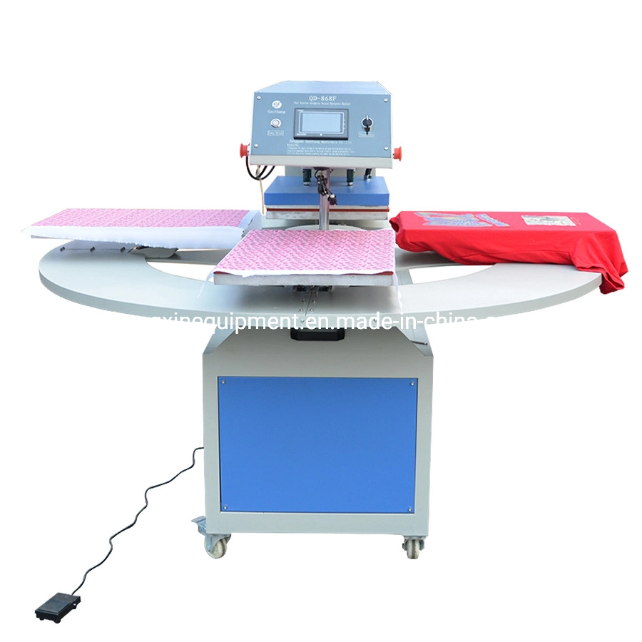 4 Worktable Rotary Pneumatic T Shirt Heat Press Machine for Ready to Wear