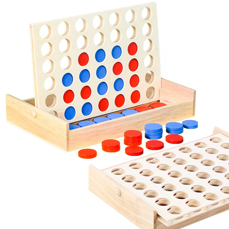 Wooden Classic Intelligence Kids Adult Connect Four Game Board Games