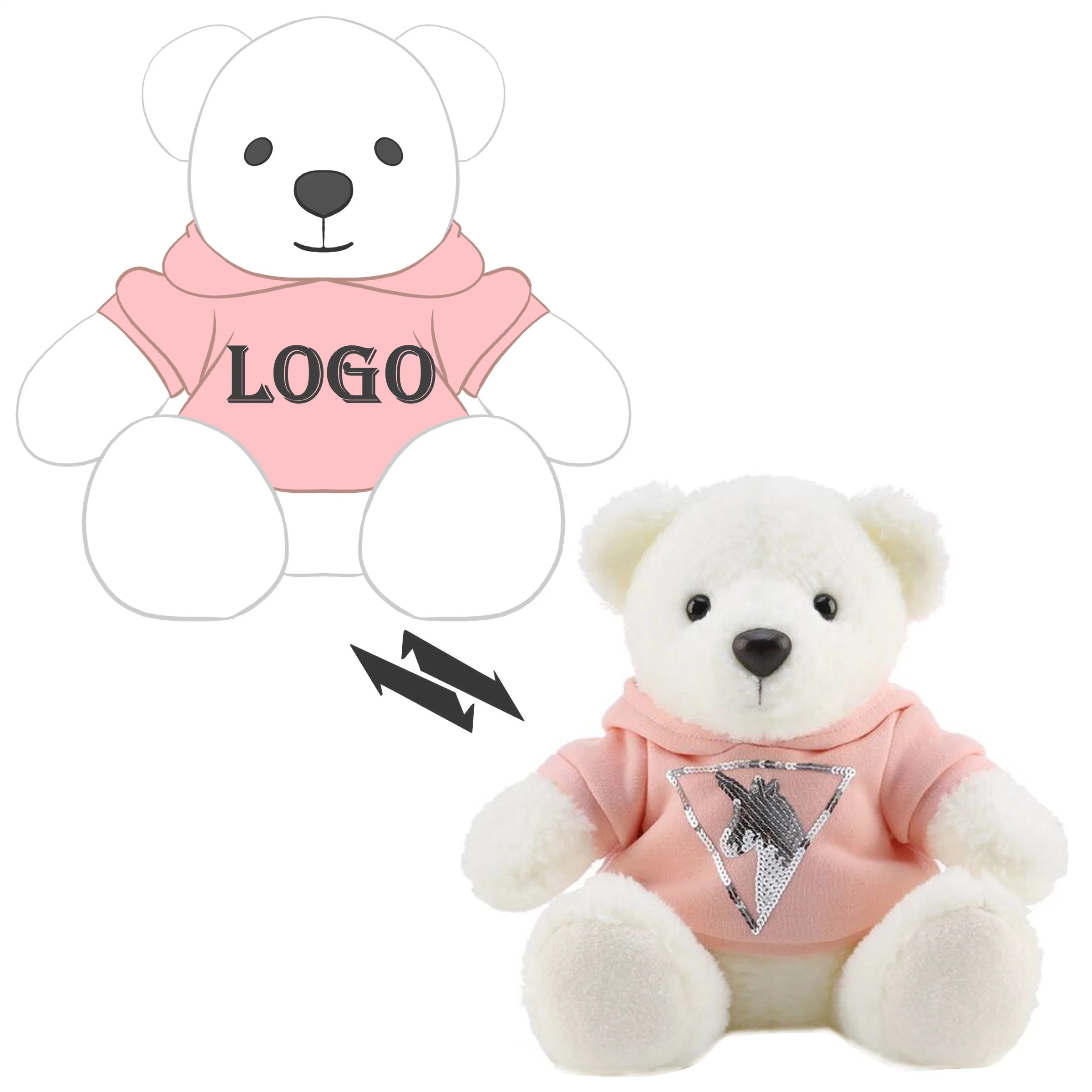 Custom Animals Toys Cute Designed Bear Plush Toys for Bébé dormant