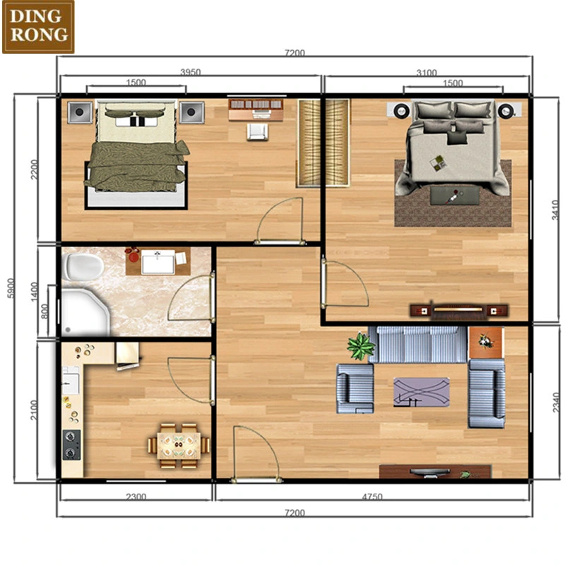 Kleine Prefab Container Häuser 3 Haus 4 2 Schlafzimmer