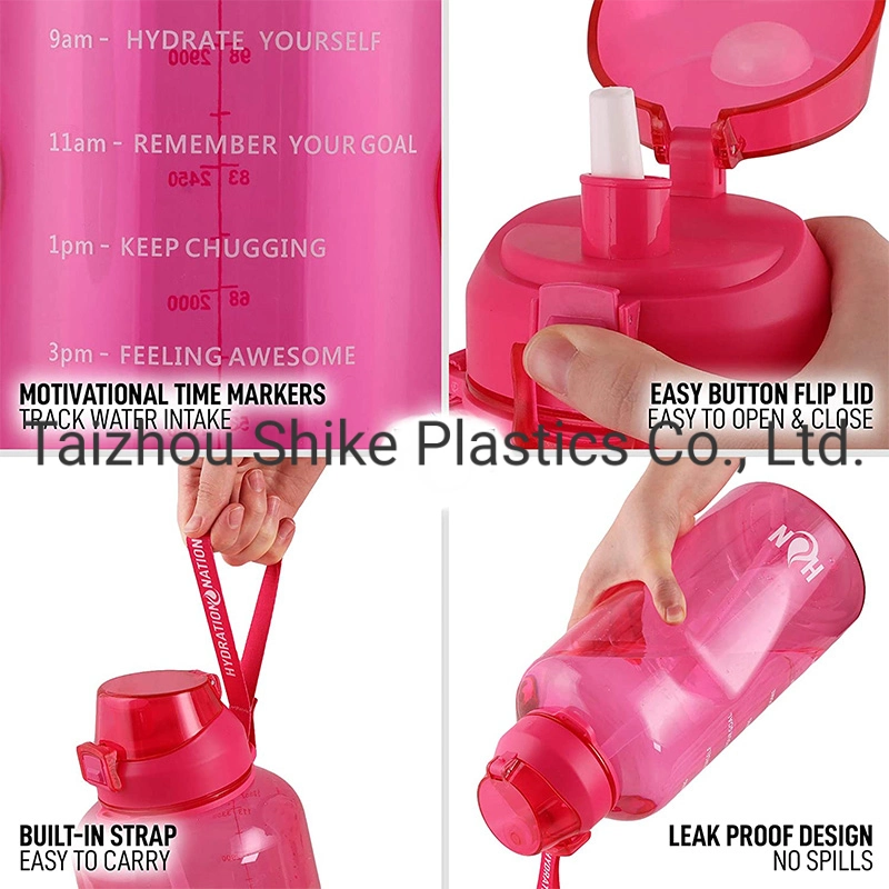 128oz BPA-Free Wholesale/Supplier Tritan Plastic Sports Motivational Gallon Water Bottle with Wide Mouth Straw Lid