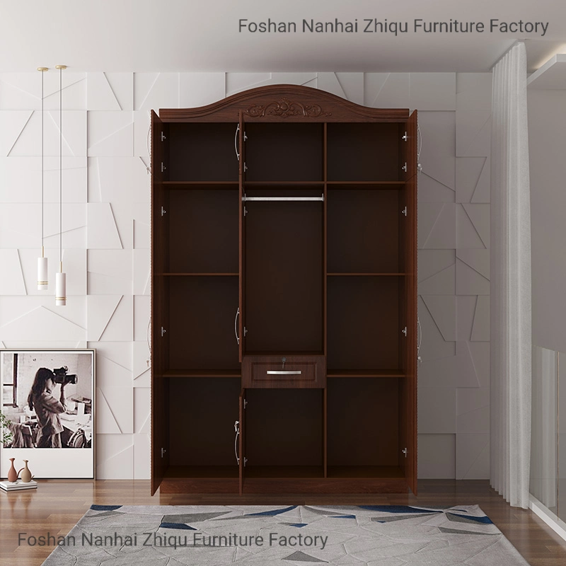 Meuble de chambre Armoire à vêtements pour le rangement Style moderne Armoire 3 portes avec cabinet supérieur et tiroirs