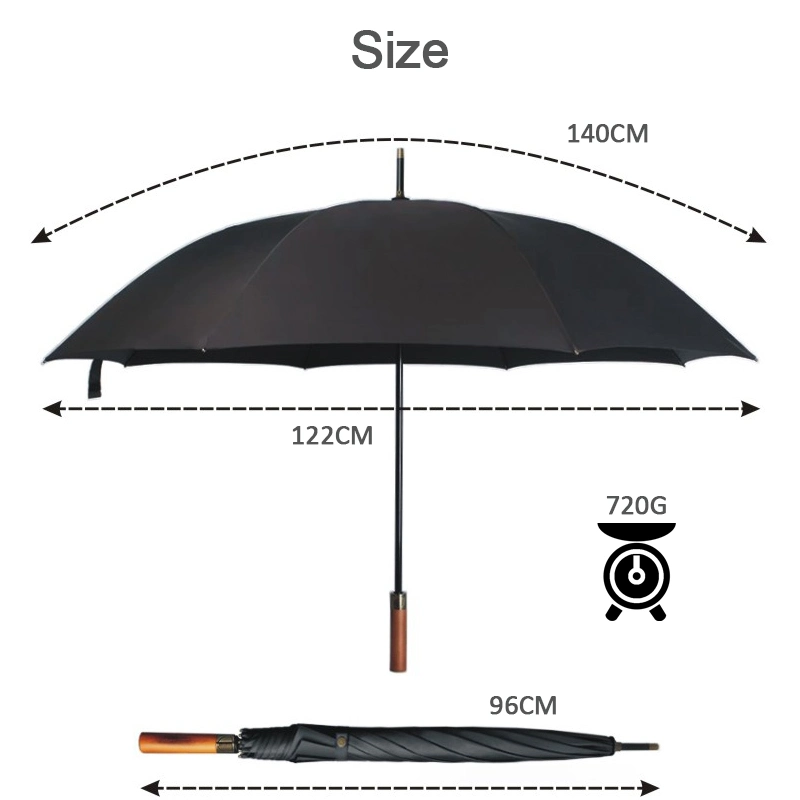 Wholesale/Supplier Factory Manufacture Custom Logo Automatic Open Wooden Handle Golf Umbrella