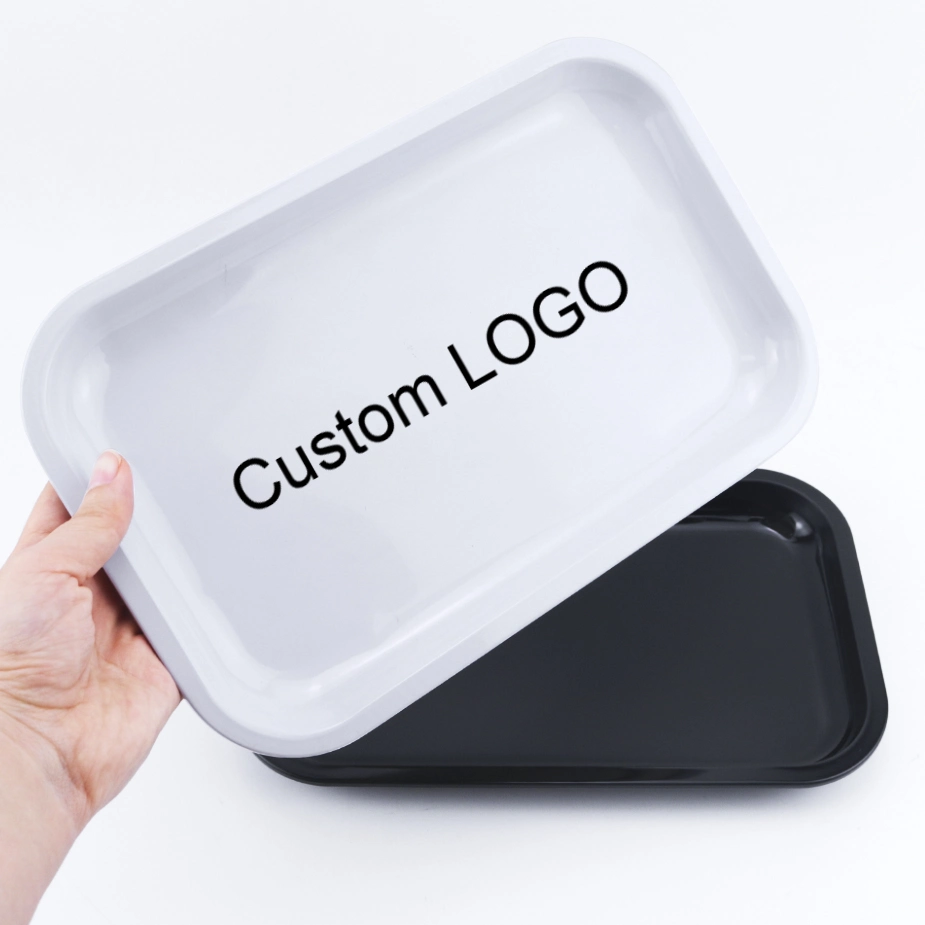 27.5*17.5cm Custom Logo Premium Stainless Steel Herb Smoking Metal Rolling Tray