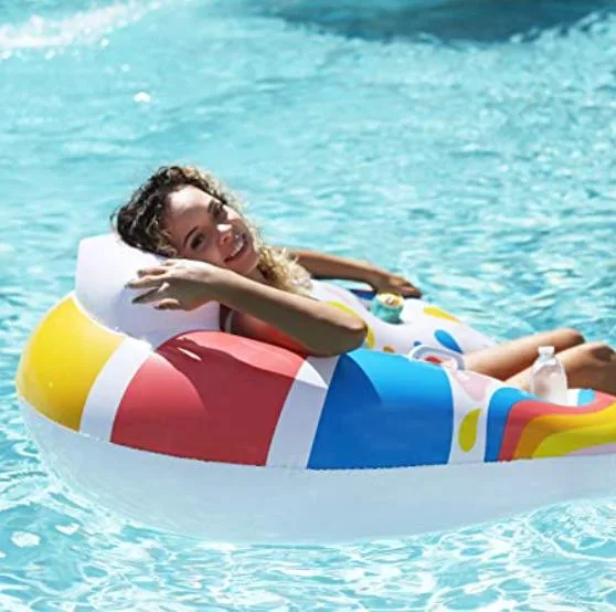 Inflatable Summer Rainbow Pool Water Play Lounge Float Toy