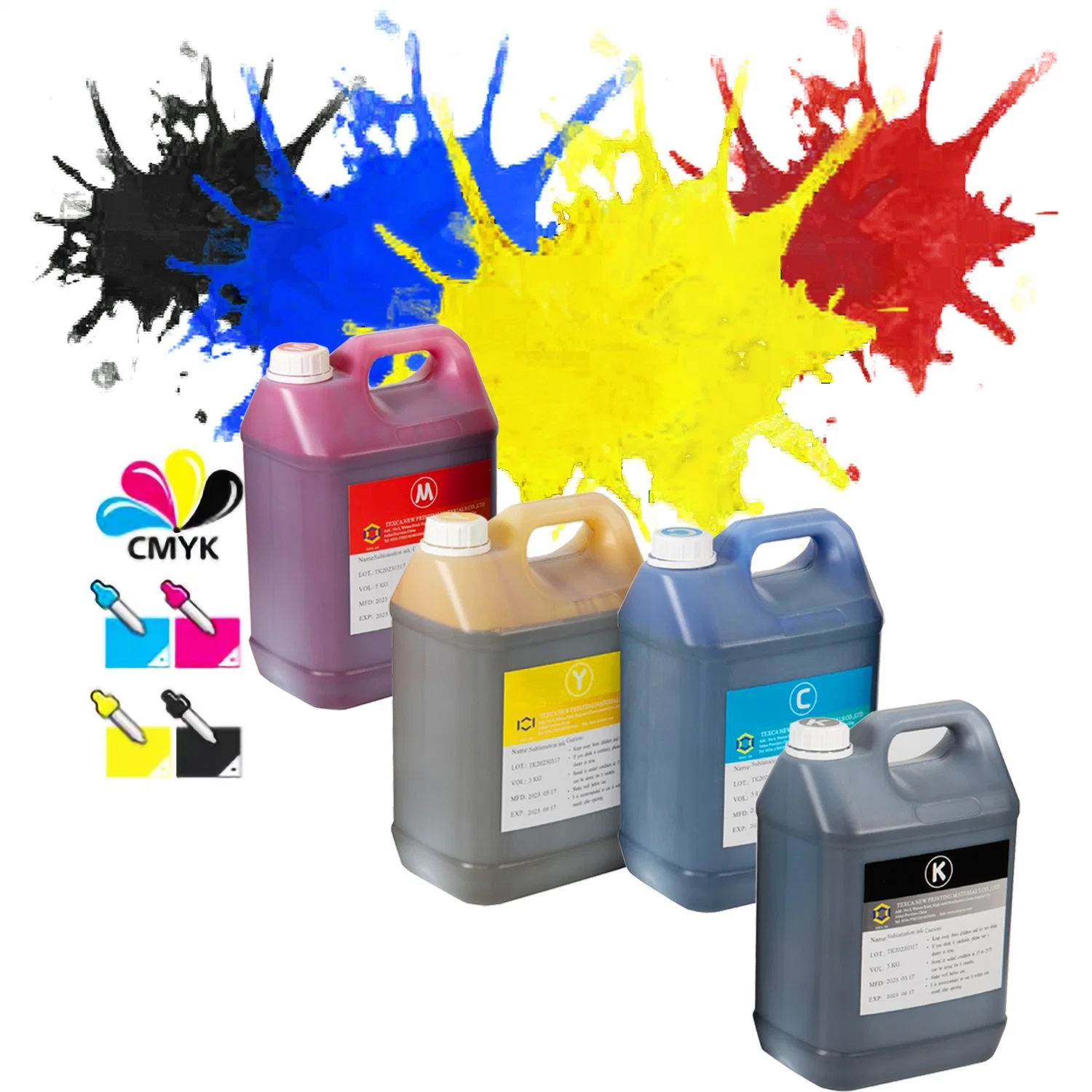 Tinteiros de impressão de 1 kg L para tinta de sublimação Epson, poliéster 2 garrafas têxteis