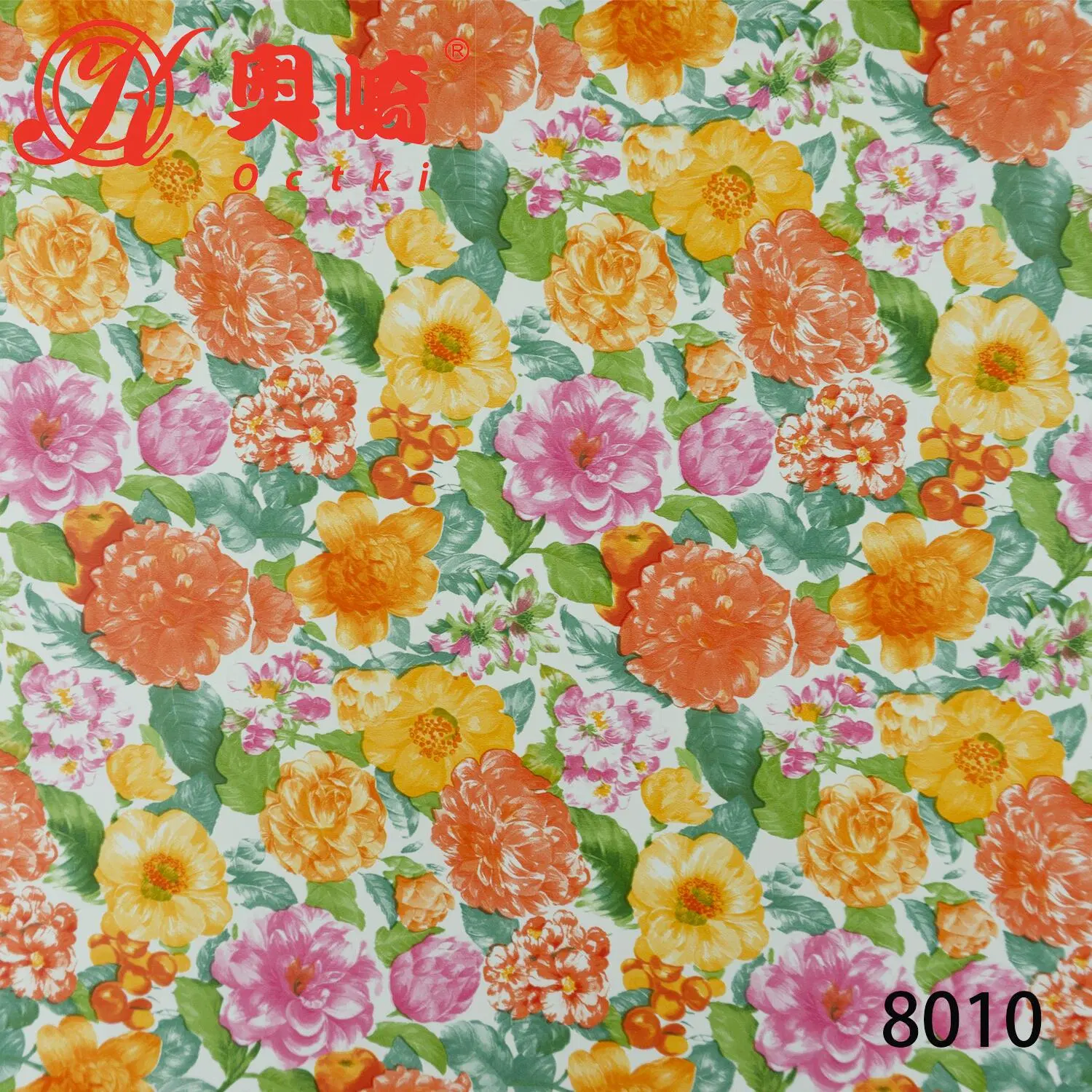 Octki Beautiful Flowers Printed PVC Self-Adhesive Floral Print Wall Paper