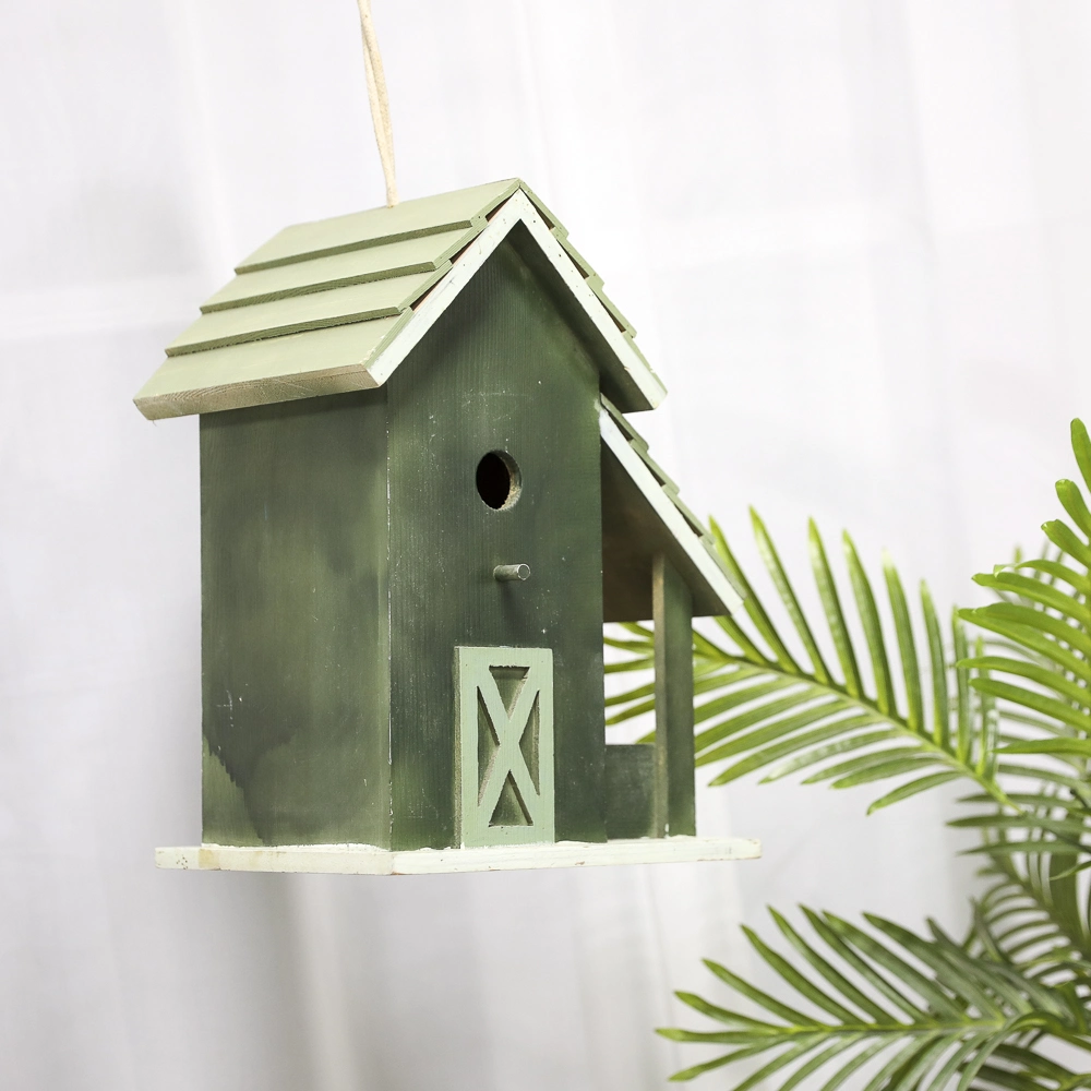 Solid Wood Birdhouse Decorative Wooden Bird Feeder Outdoor House Birdhouse