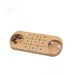 Famille jouets amusants mini jeu de carte de poche Tic-Tac-Toe Jeu