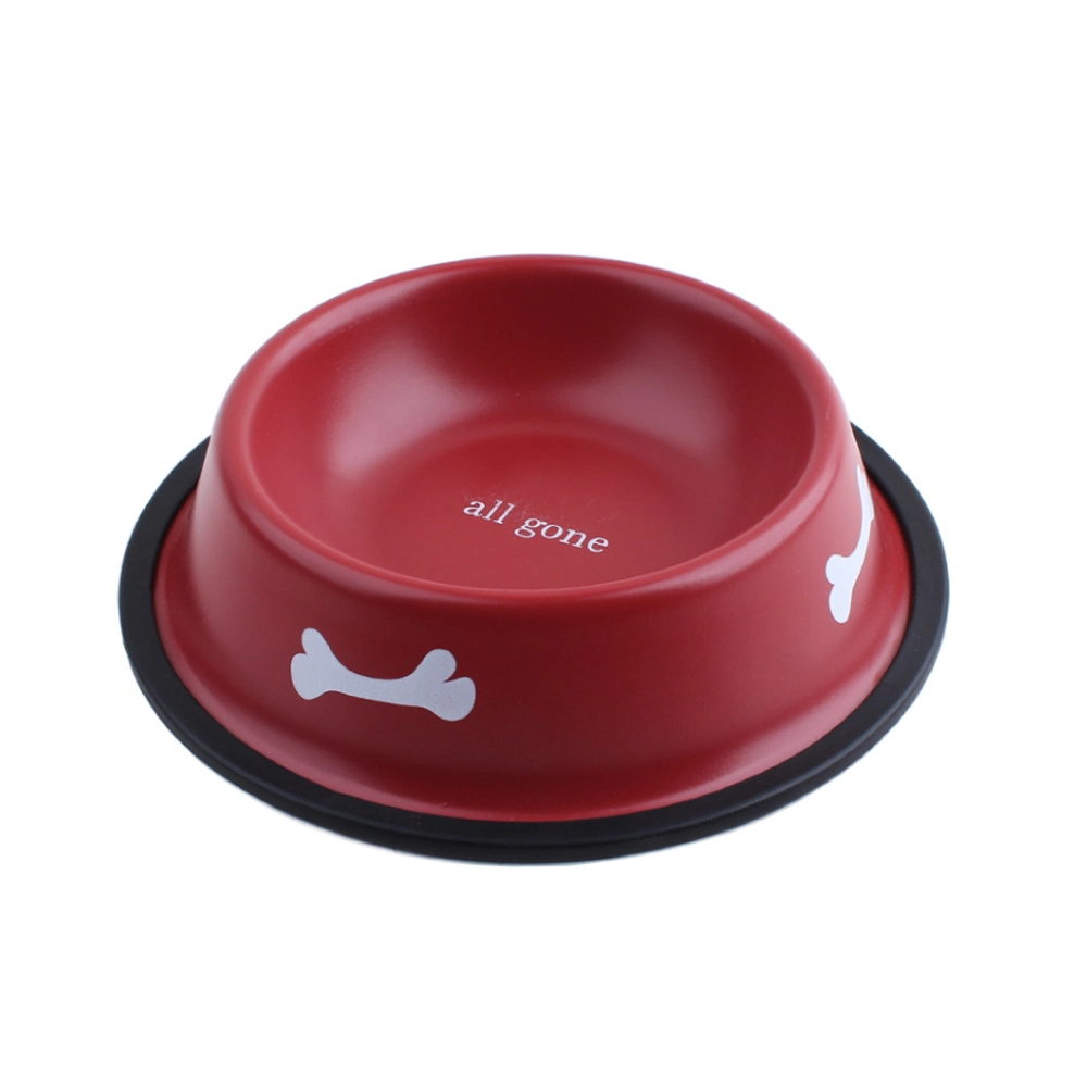 Stainless Steel Bowl Cats Food Water Dish Feeder None Slip Pet Bowls