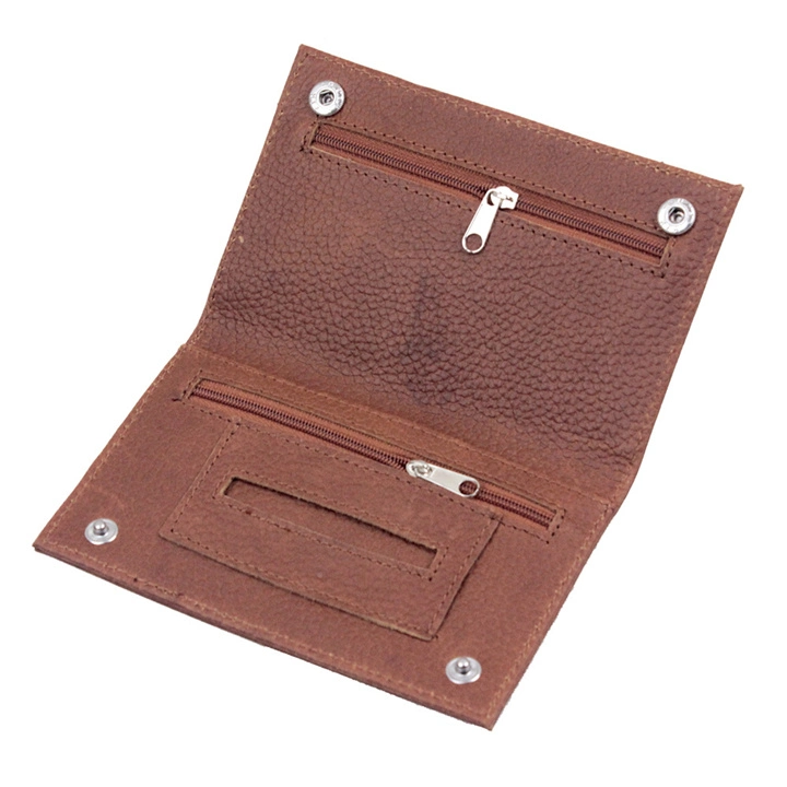 Emg6415 Real Mens Genuine Men Leather Credit Card Holder Wallet Smoke Pouch Tobacco Display Case