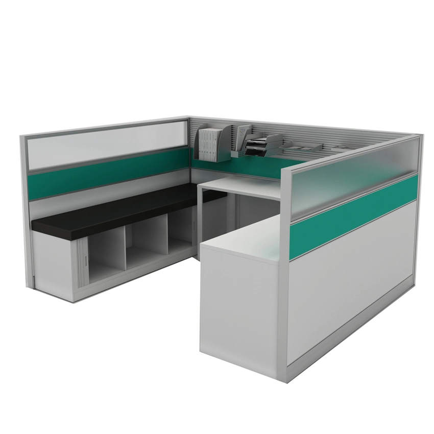 Luxus Möbel Modulare Milchglas Trennwände 2 Person Arbeitsplatz Büro Partition Office Table Customized Office Personal Computer Desk mit einem Schreibtisch Mit Ruhebett