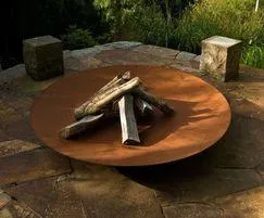 Rustic or Steel Color Fire Pit Bowl with Stand