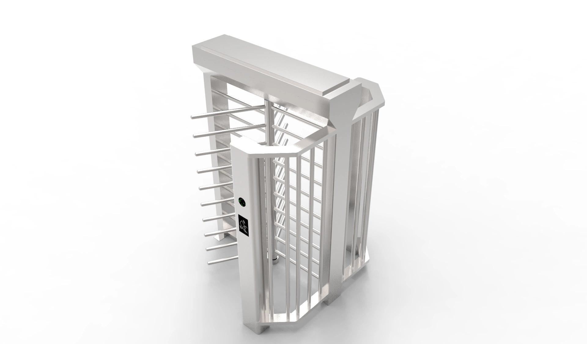 Single Entry Face Recognition Full Height Turnstile Door with Fingerprint Scanner