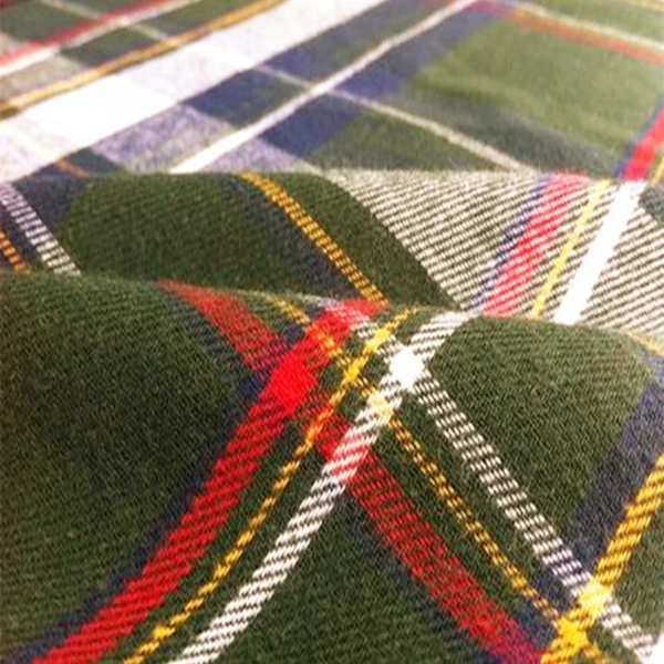 Cotton Fabric, Cotton Fabric for Shirt, 100% Cotton Flannel Fabric, Brushed Woven Tartan Fabric