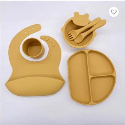 Customized Silicone Rubber Products Feeding Set Adjustable Soft Bibs for Baby