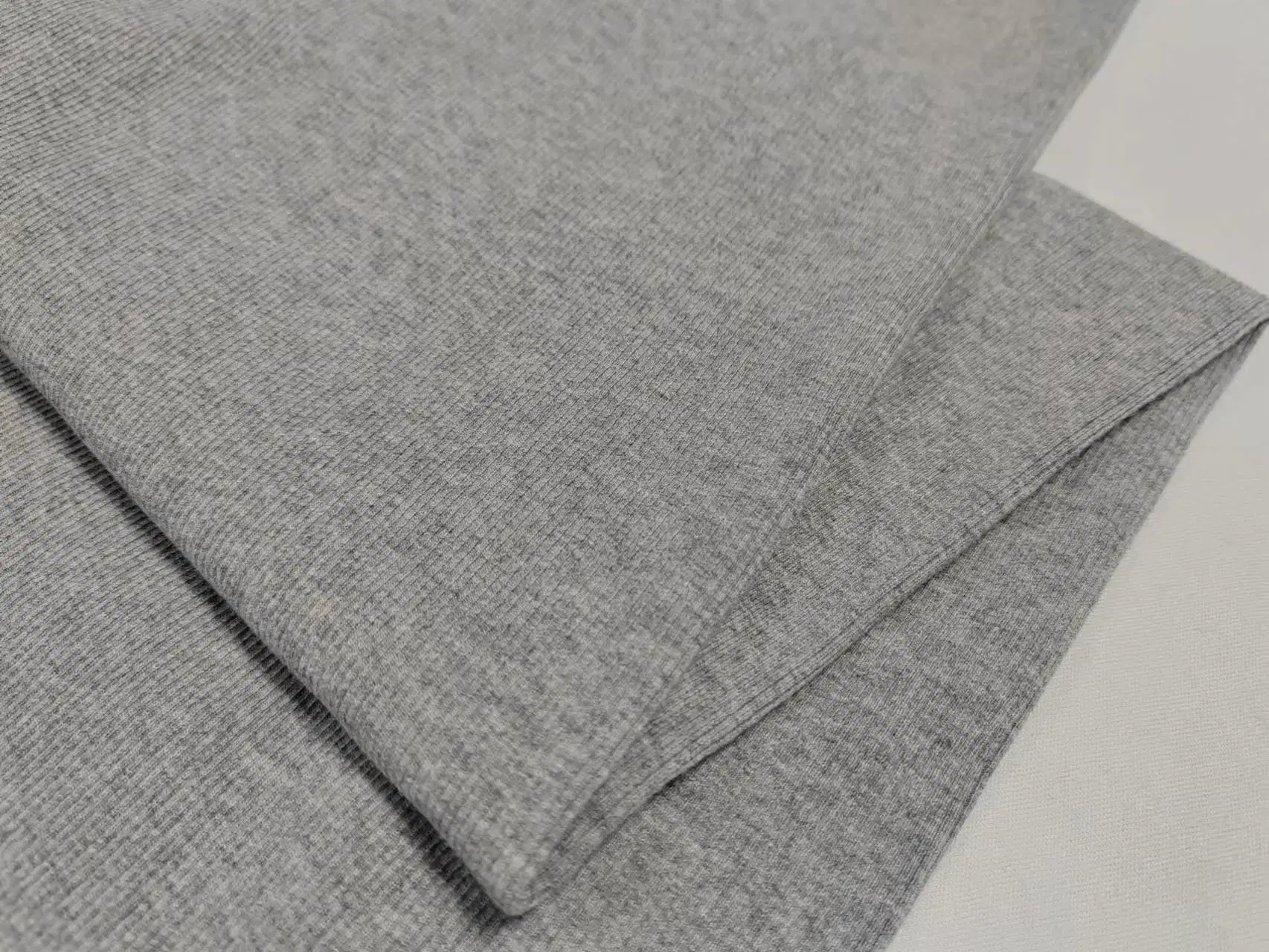 Organic Cotton/Spandex Melange 2*2 Rib Wholesale/Supplier High quality/High cost performance  Knitted Fabric for Garment Bedding Toy