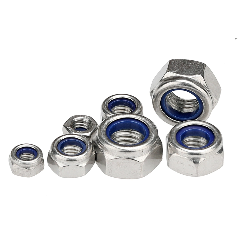 DIN985 Stainless Steel 304 Hex Nylon Insert Locknuts Elastic Stop Nuts Bolt and Nut Hardware