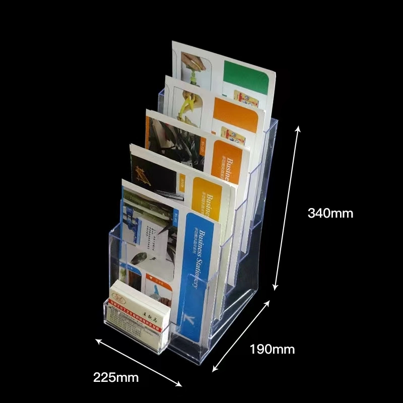 Acrylic Donation Box with Key Lock and Front Pocket for Brochures