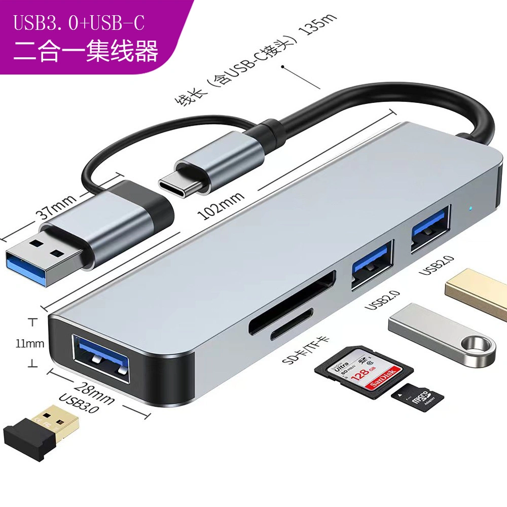 Splitter 4 puertos USB3.0 Hub con 1,2 m de cable largo