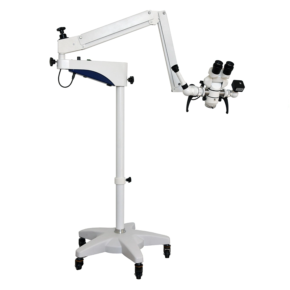 Source lumineuse à LED 180degré de neurochirurgie de l'opération microscope binoculaire Ministère inclinable