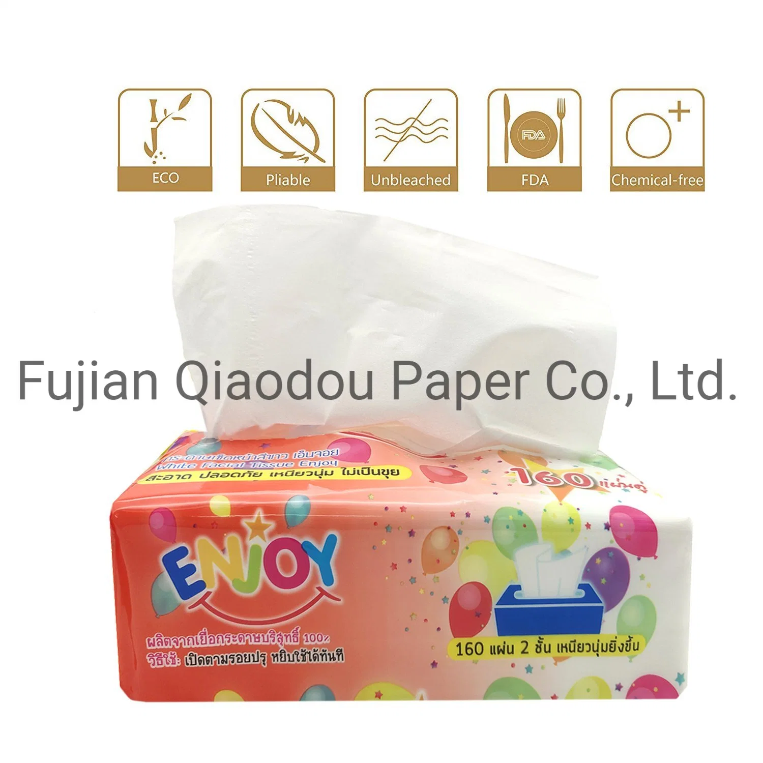 Serviettes en papier doux de haute qualité, paquet souple, papier mouchoir à deux épaisseurs