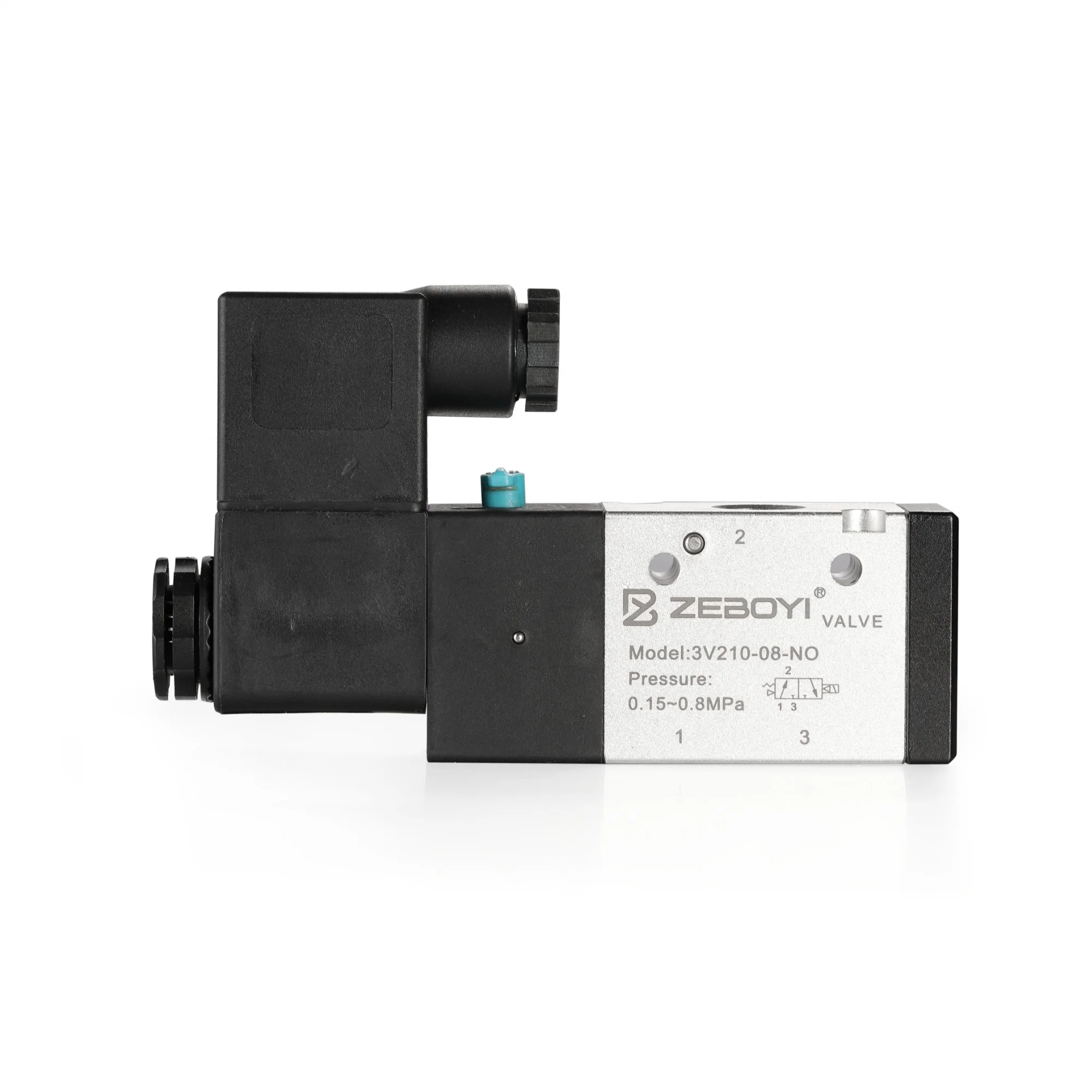 Válvula solenoide de aluminio de la serie 3V210 solenoide neumático estándar de 5 vías Válvula