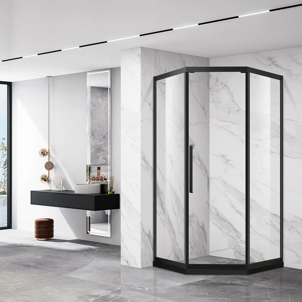 Qian Yan Corner Shower Room China Ultra Luxury Chrome Shower Cubicles Factory OEM Custom Practical Luxury Bath 304 Material Shower Enclosure