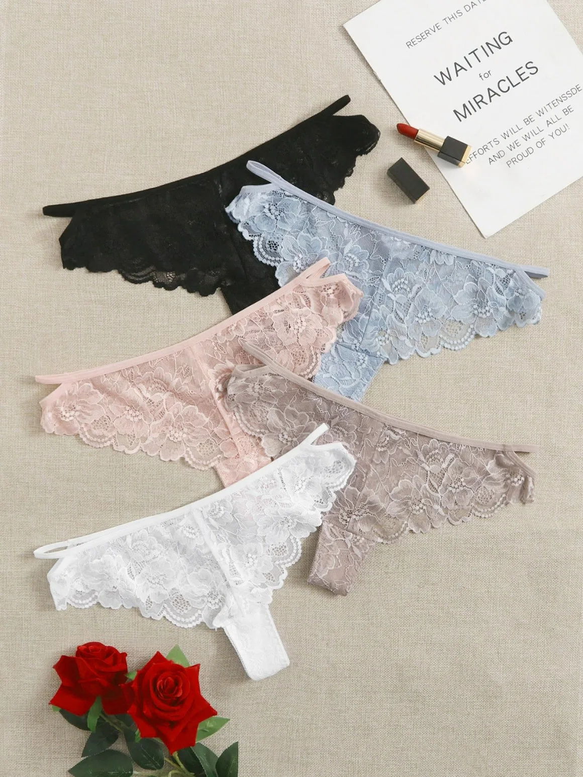 Hot Selling Five Colors OEM Women Brief Panty Sexy Lingerie Lace Underwear