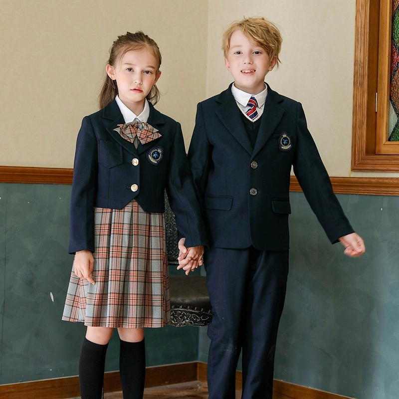 Goods in Stock Customized Autumn and Winter Dress Can Export/Low Price Wholesale Classic Fit School Uniform for Primary and Junior High School Apparel