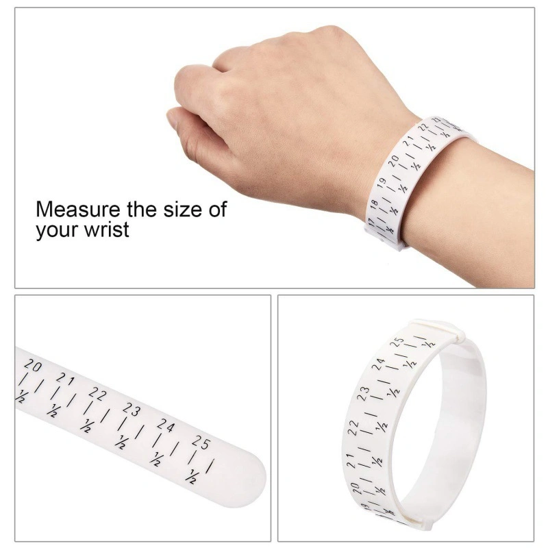 Custom Logo Us Plastic Ruler Ring Measuring Wrist Plastic Ruler Measuring Wrist Bracelet Sizer Measurement