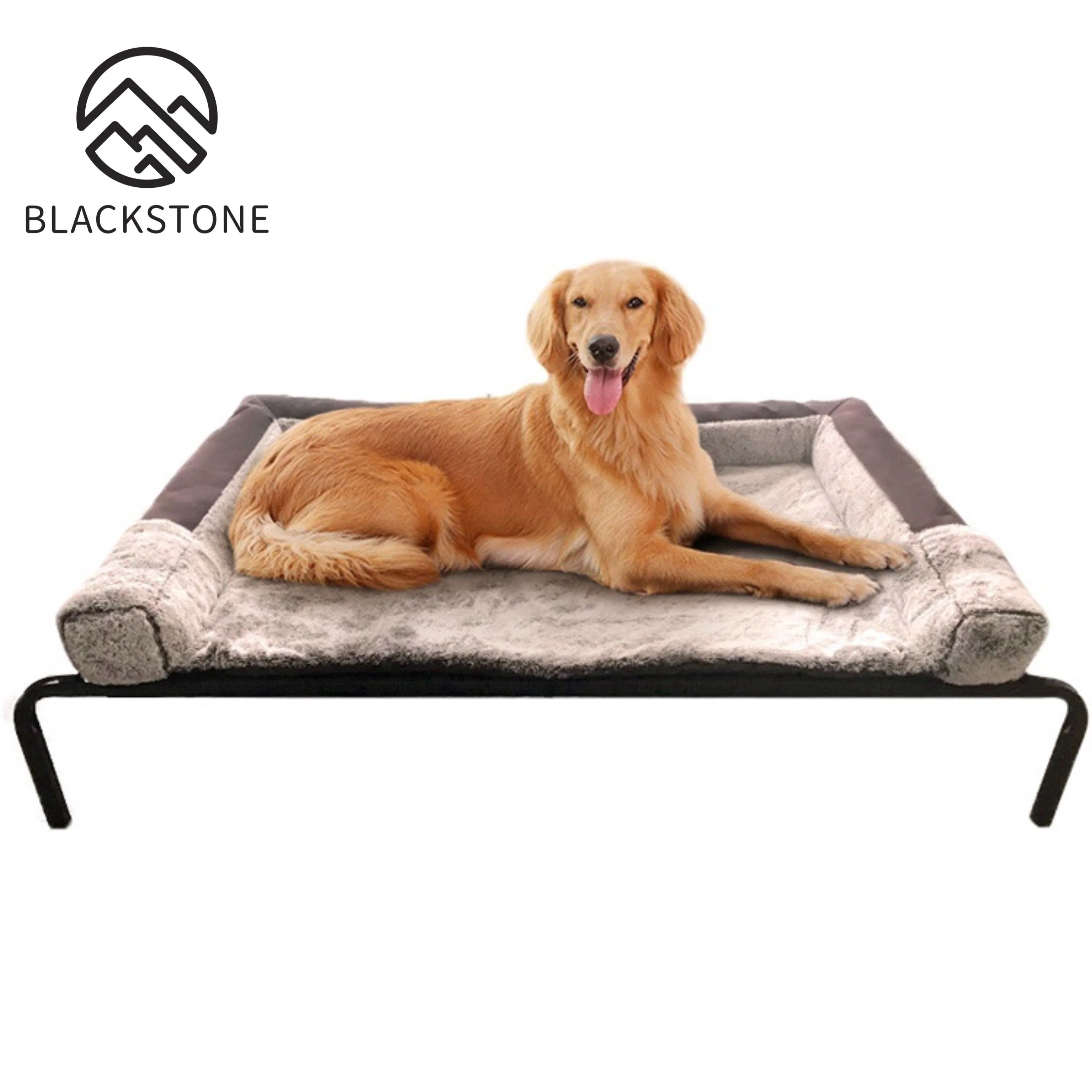 Elevated Dog Cot with Canopy Shade Outdoor Dog Bed Travel Bag Sturdy Steel Frame Raised Dog Cot