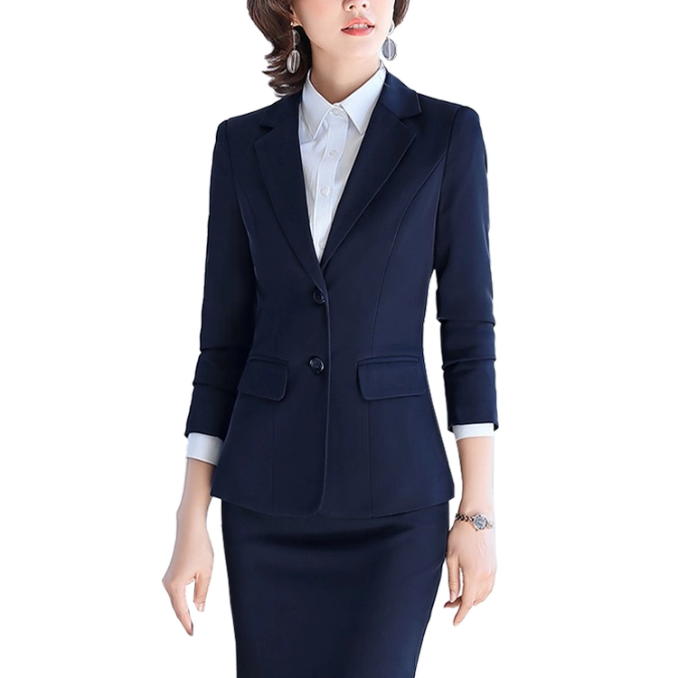 Professional Women Apparel Formal Ladies Dress Classical Black Slim Fit Women Formal Apparel Tailored Suits Made in China